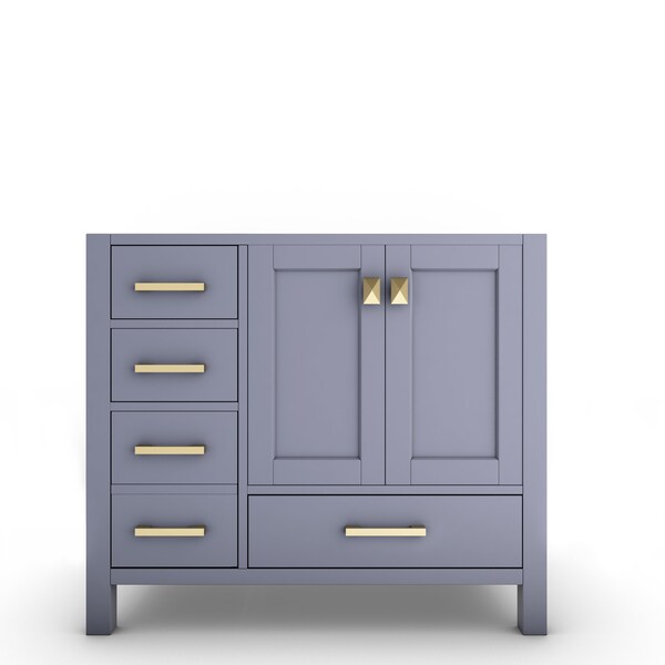 Castello Usa Yamyam 36" Gray Vanity with Gold Handles (Right Base Only) CB-YAM-36G-R-GLD-VBO - main